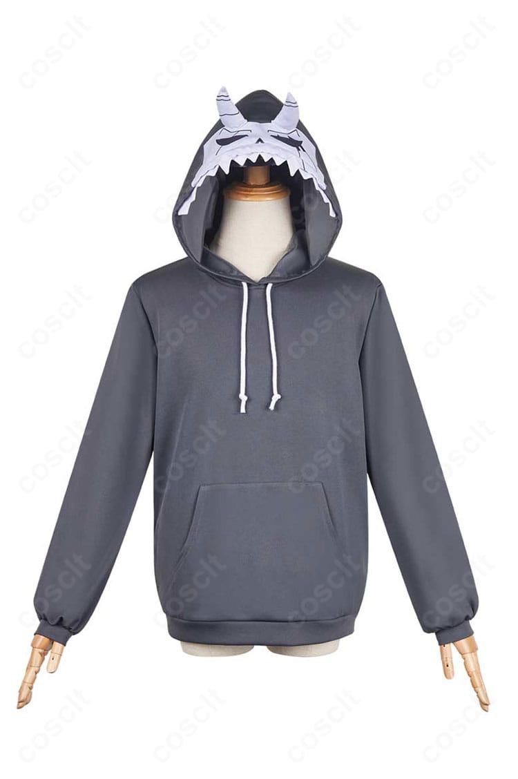 怪獣パーカーの正面全体。落ち着いた配色とフロントディテールで『怪獣8号』の世界観を表現