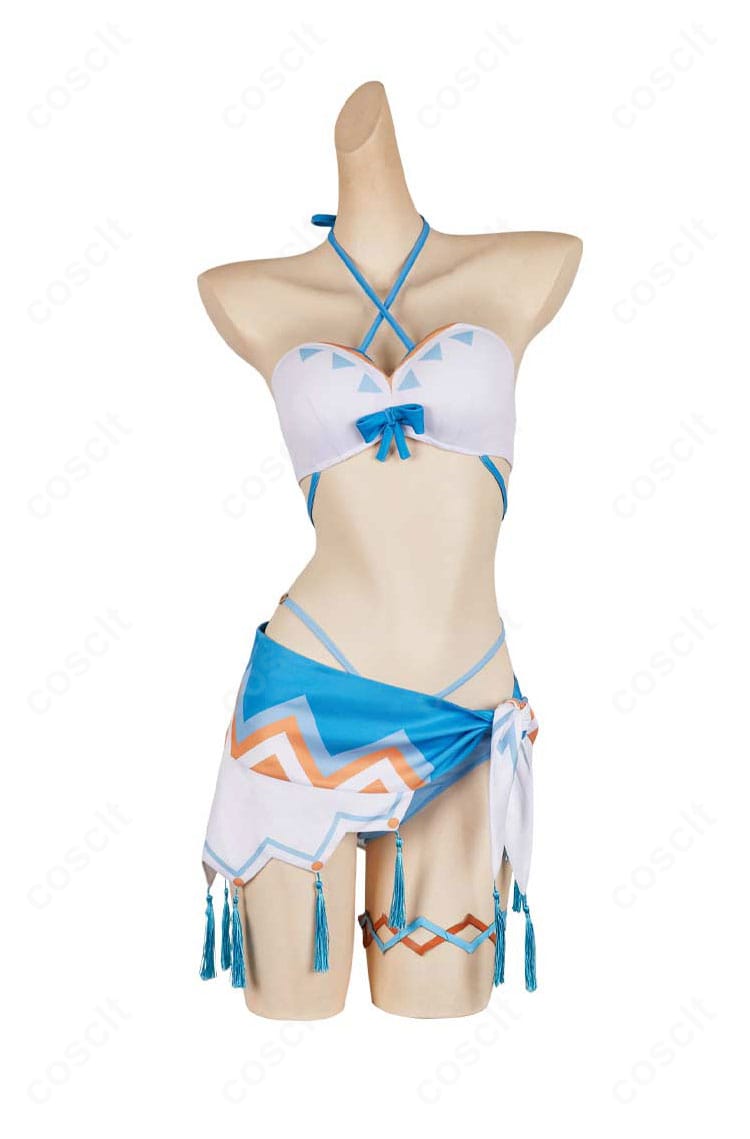 原神 蛍 ナタ温泉水着コスプレ衣装の全身フロントビューと水着ディテール