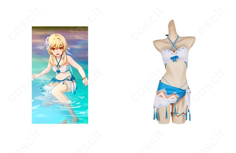 原神 蛍 ナタ魔神任務の温泉バージョン水着コスプレ衣装の全身正面カット