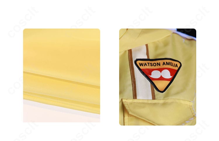 ワトソン・アメリア宇宙服コスの胸元装飾アップ。意匠の再現度と縫製が分かる画像