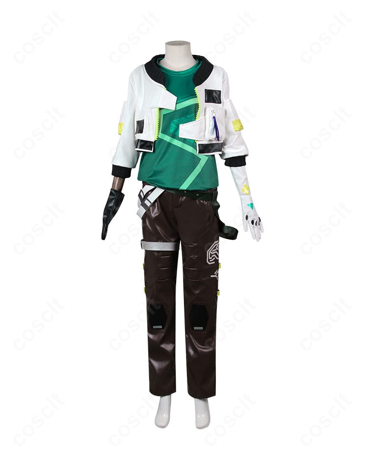 ヴァロラント デッドロック コスプレ衣装の正面全体、ディテールまで忠実に仕立てたデザイン