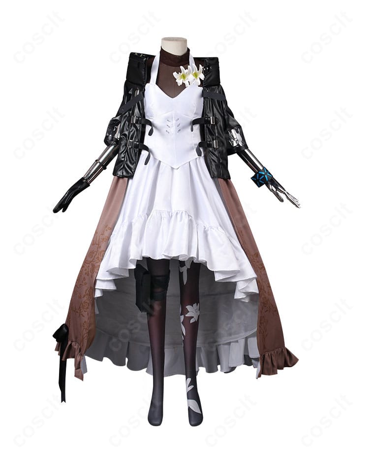 アークナイツ 焔影リード 焔影衣装コスプレの正面全身。特徴的なコートと装飾を忠実再現。