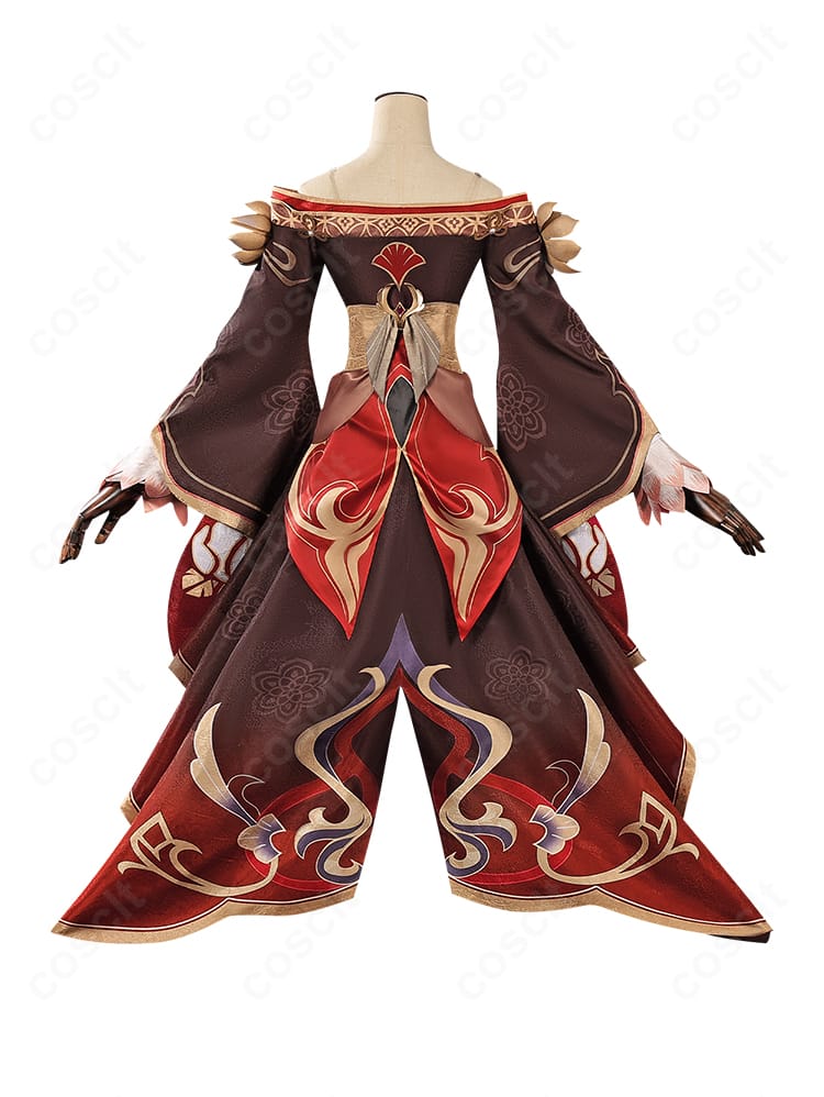 帰忘の流離人衣装の背面。背飾りとオーバースカートのレイヤー、背面開閉の構造が見えるカット。