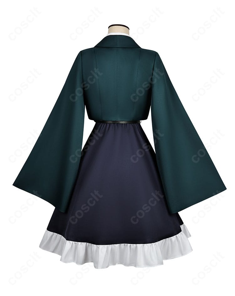 ホタル衣装の背面全体。コートの落ち感とバックビューの装飾配置を再現。