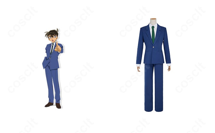 名探偵コナン 工藤新一の帝丹高校制服コスプレ一式。キャラクターの雰囲気を高再現したセットアップ正面イメージ。