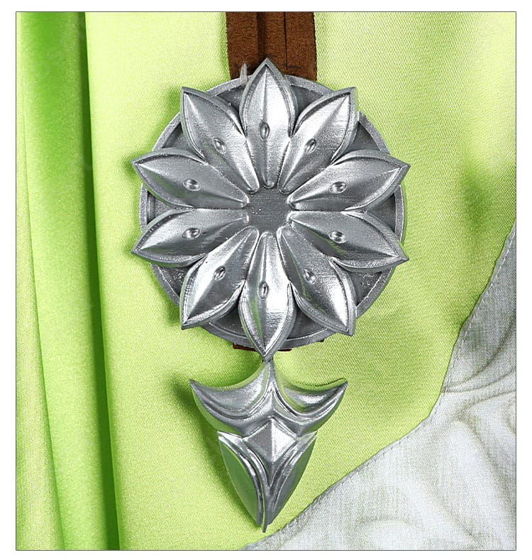 花柄の腰飾りデザイン。大ぶりの花パーツと蔓意匠の配置が分かる。