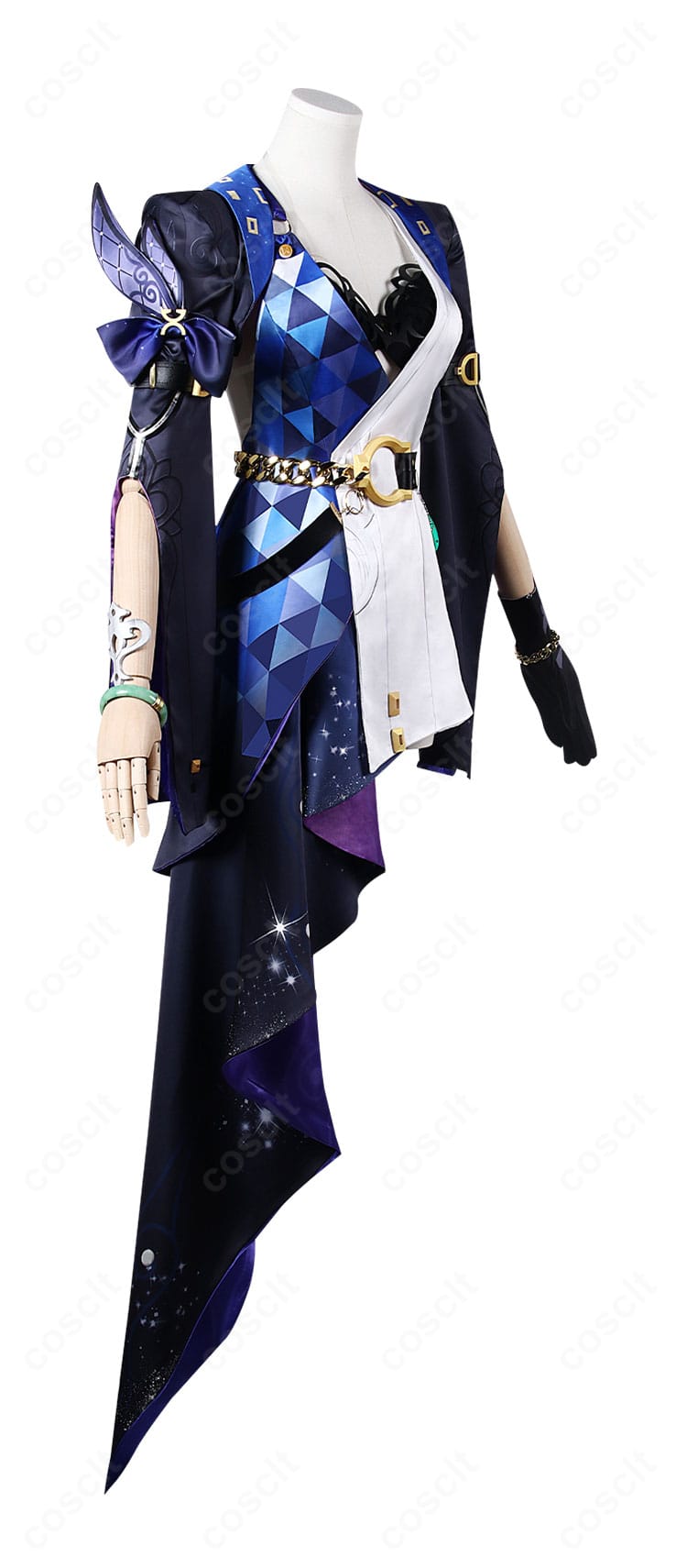 崩壊:スターレイル ジェイド 十の石心コスプレ衣装の側面シルエットと装飾配置