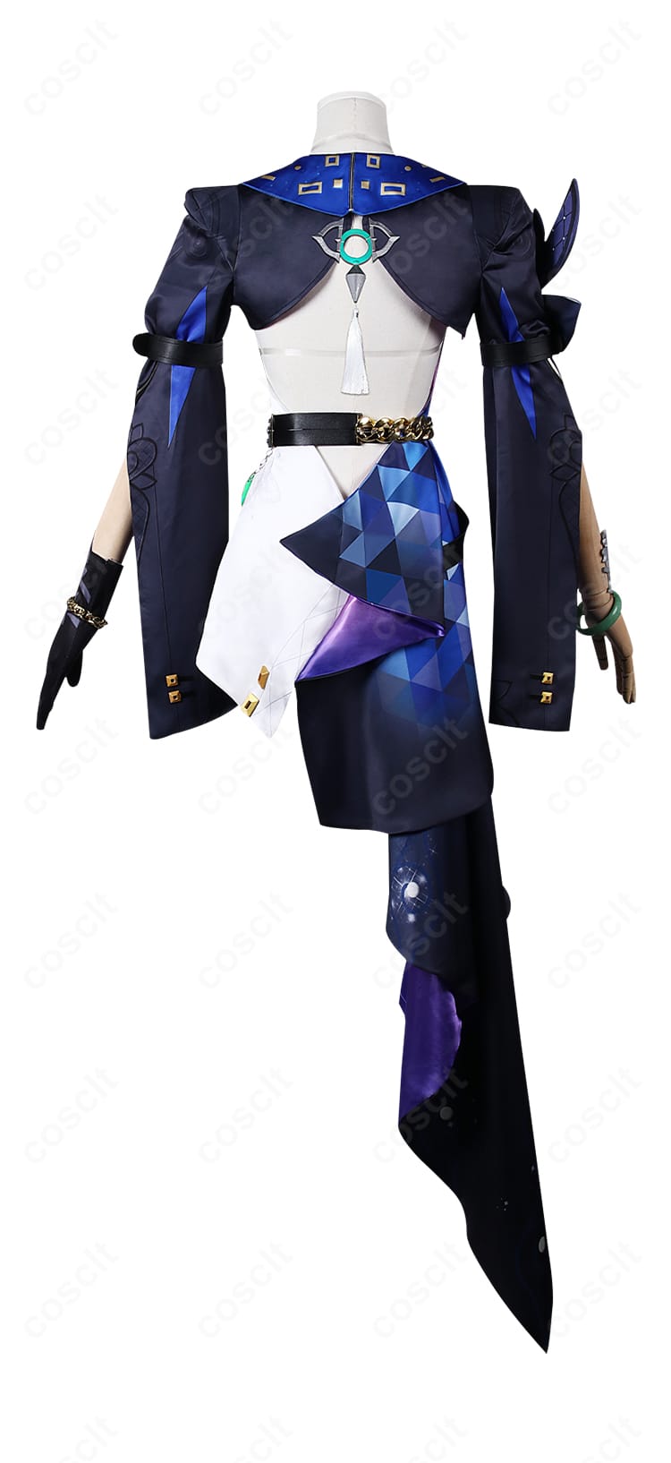崩壊:スターレイル ジェイド 十の石心コスプレ衣装の背面デザインと裾のライン