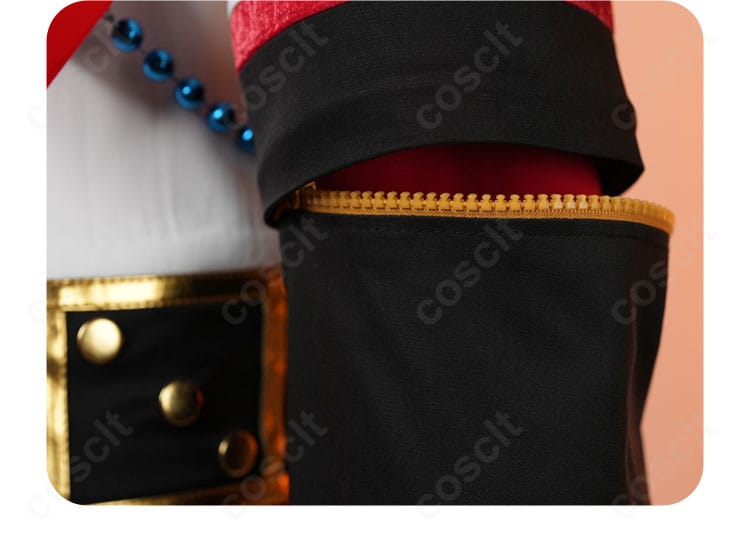 七種 茨 袖の装飾ディテール。カフ部分のブレードとボタン配置、質感を示すクローズアップ。