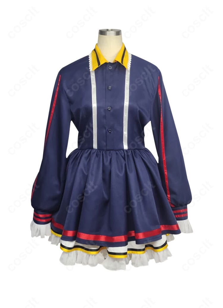 装飾ディテールの接写。胸元スカーフと背部リボンの質感、結びの立体感が分かるカット。