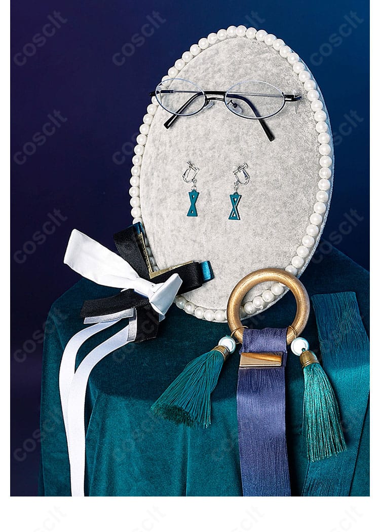 小物セット詳細:メガネ・耳飾り・リボンヘアアクセ・ヘッドセットの近接写真