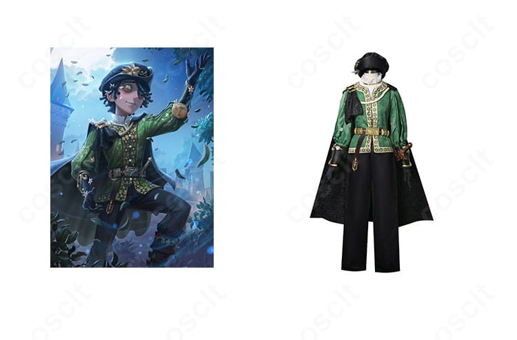 第五人格 患者(エミール)ロミオ衣装の全体像とキャラクター対比。マント付き貴族風シルエットを高再現。