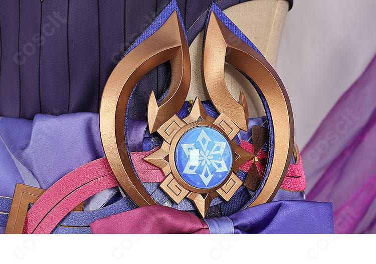 原神 シトラリ衣装の腰飾り接写。細かな意匠と表面加工による光沢感を強調した画像。