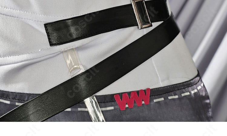 マルベリー衣装の腰帯装飾クローズアップ。立体的な質感と耐久性を重視した作り。