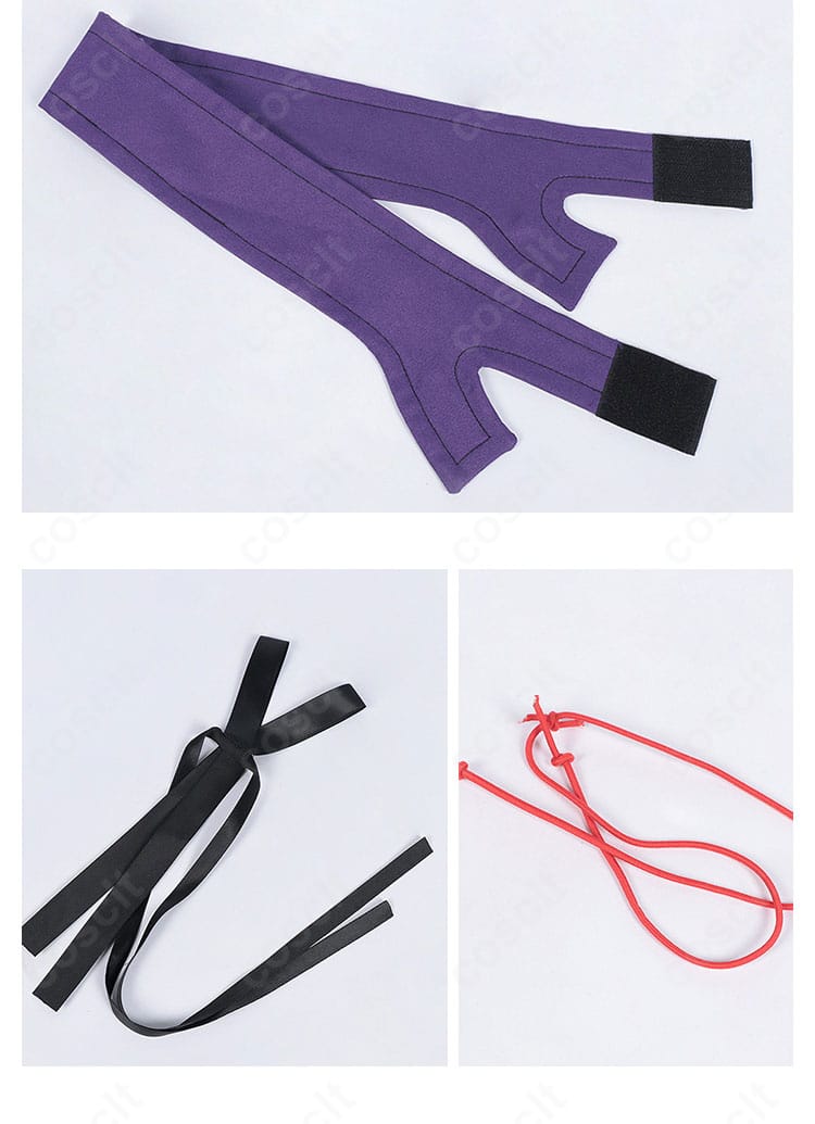 アクセサリー類のアップ。手首飾りとリボンの質感・カラーが分かる