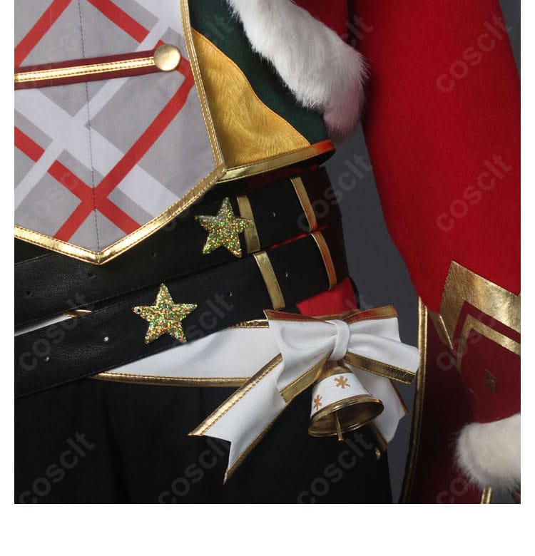 腰部の装飾アップ。ベルトと腰蝶結びの位置関係や意匠を捉えた再現カット