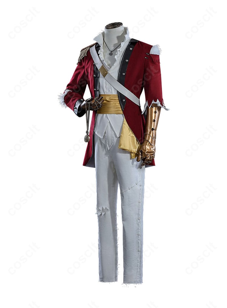 初期衣装コスプレの左側面。袖口装飾と帯の見え方、航海士らしいラインを確認できる画像