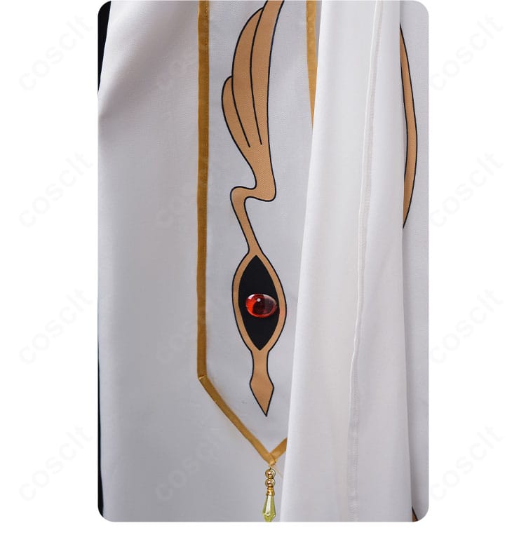 背部装飾クローズアップ：肩から背中にかけての装飾要素を強調したルルーシュ皇帝衣装の意匠詳細。