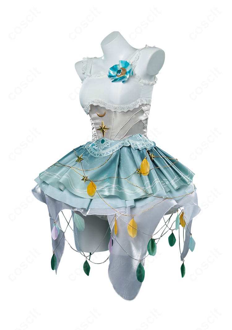第五人格 踊り子「漂う月光」SSR衣装の側面。ウエストラインとスカートのフレアが美しく映える。