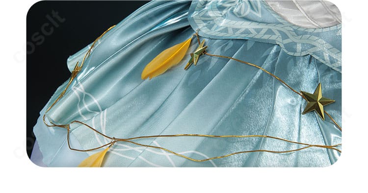 スカート装飾の細部。重ね生地とステッチで質感を丁寧に再現した第五人格コスチューム。