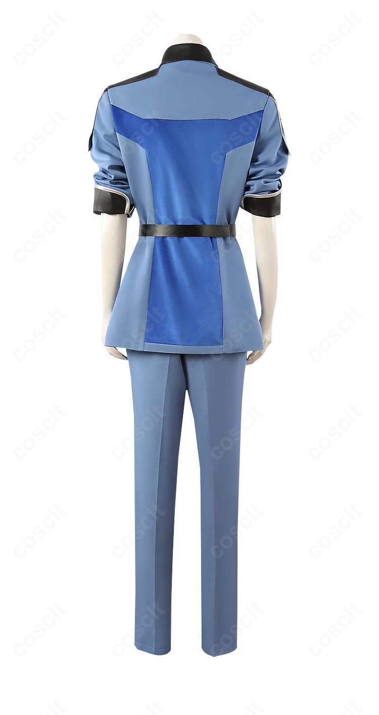 背面全体。背中の装飾配置とシームラインがわかるムウ・ラ・フラガ制服のバックスタイル。