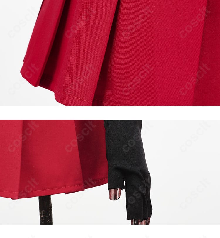 スカートと手元周りのアクセント例。衣装全体の質感と小物の見せ方の参考イメージ。