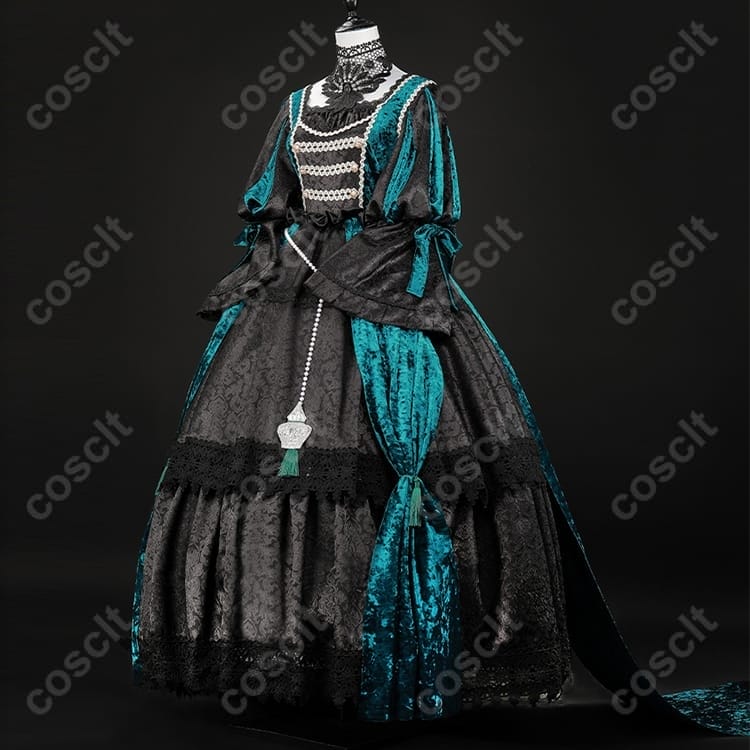 黒執事 シエル 緑の魔女編ドレス 高再現で上品、イベントや撮影も快適 - 2枚目の画像