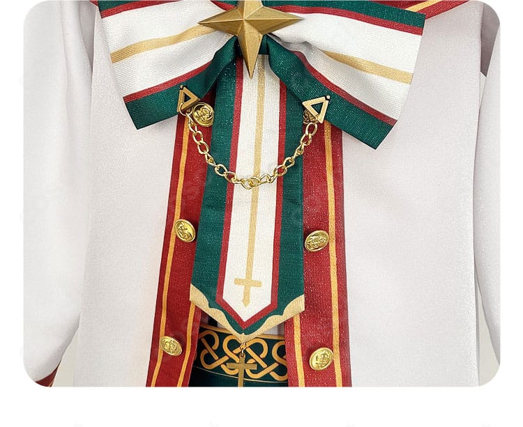 あんさんぶるスターズ! 紫之 創 スタフェス衣装の門襟ディテール。縁取りとステッチの仕上がりが分かる近接写真。