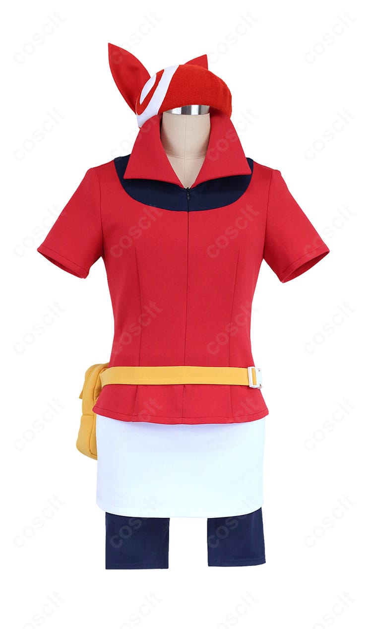 ハルカ エメラルド版コスプレ衣装の正面ビュー、配色とシルエットの忠実再現