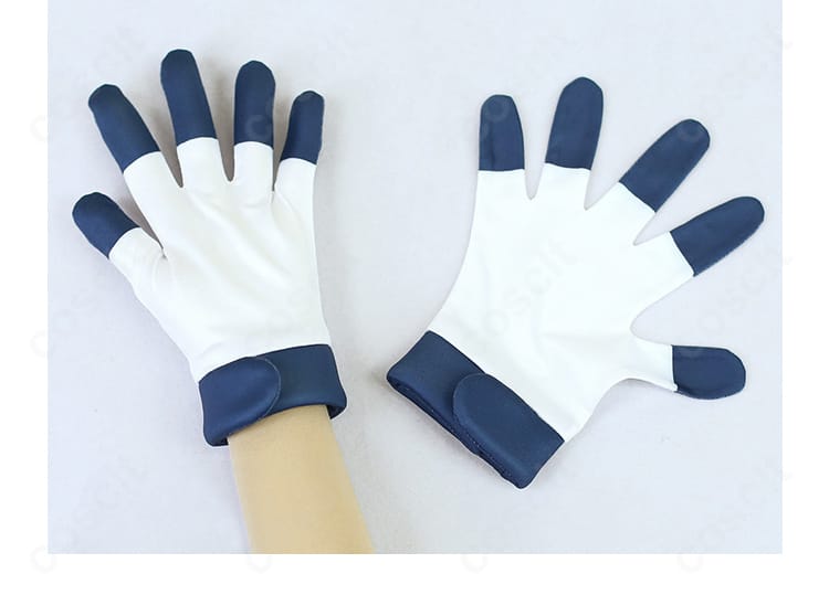 ハルカ衣装の手袋ディテール、色分けと縫製のアップ