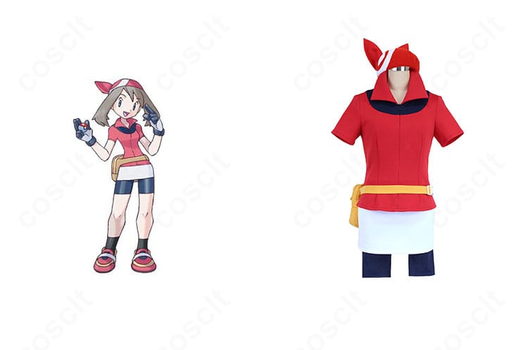 ハルカ(ポケモン エメラルド)コスプレ衣装の正面全体とキャラクター再現イメージ