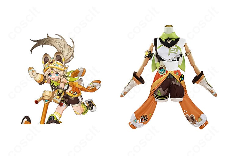 原神 カチーナの公式ビジュアルと衣装比較。ナタ地域テーマの初期衣装を高再現したコスプレ一式の見比べ画像。