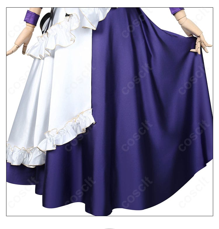 狂蘭メロコ メイド衣装のスカート装飾詳細。レイヤーの重なりと装飾パーツの配置が分かる近接写真。