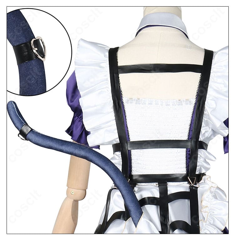 狂蘭メロコ 衣装の尾飾りアップ。尾飾りのボリュームと取り付け方法、動きに映える質感にフォーカス。