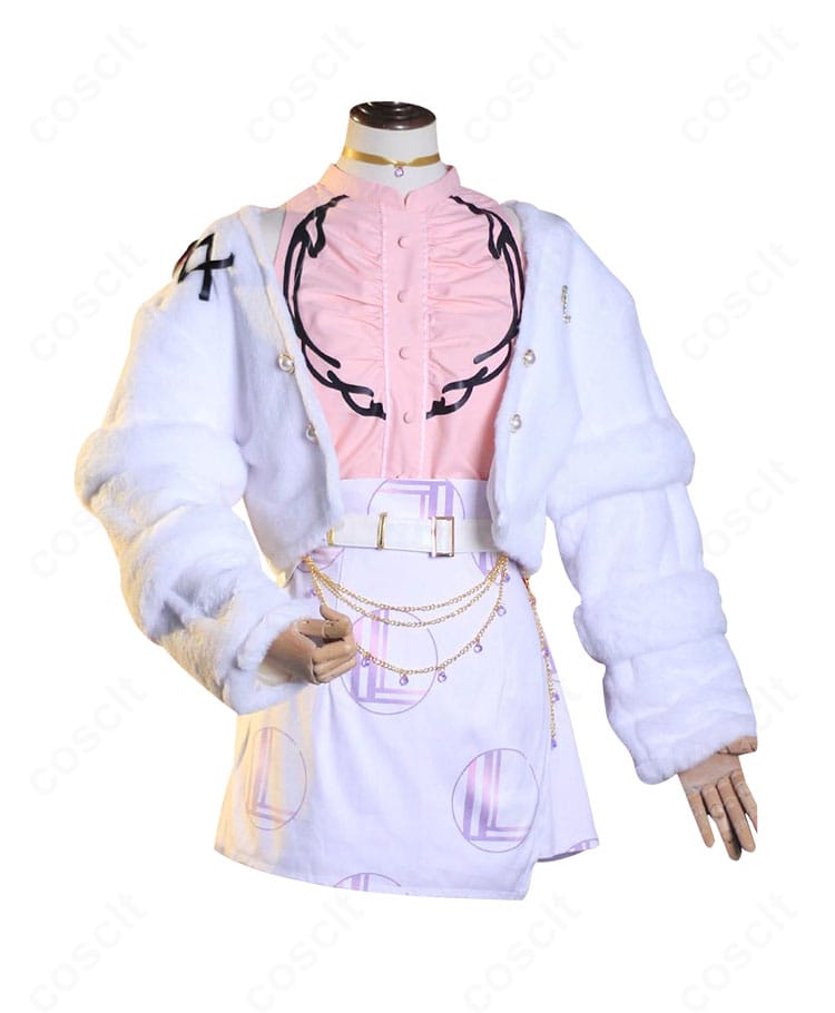 一条莉々華 初期衣装コスプレの正面全体図。ジャケットとスカートのシルエットが一目でわかる高再現画像。