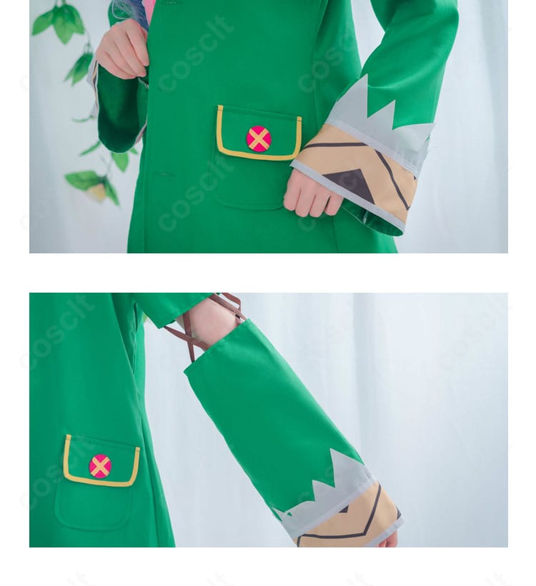 氷芽川四糸乃 精霊衣装の袖口とポケット装飾。ボタン配置とステッチの再現度を示す部分画像