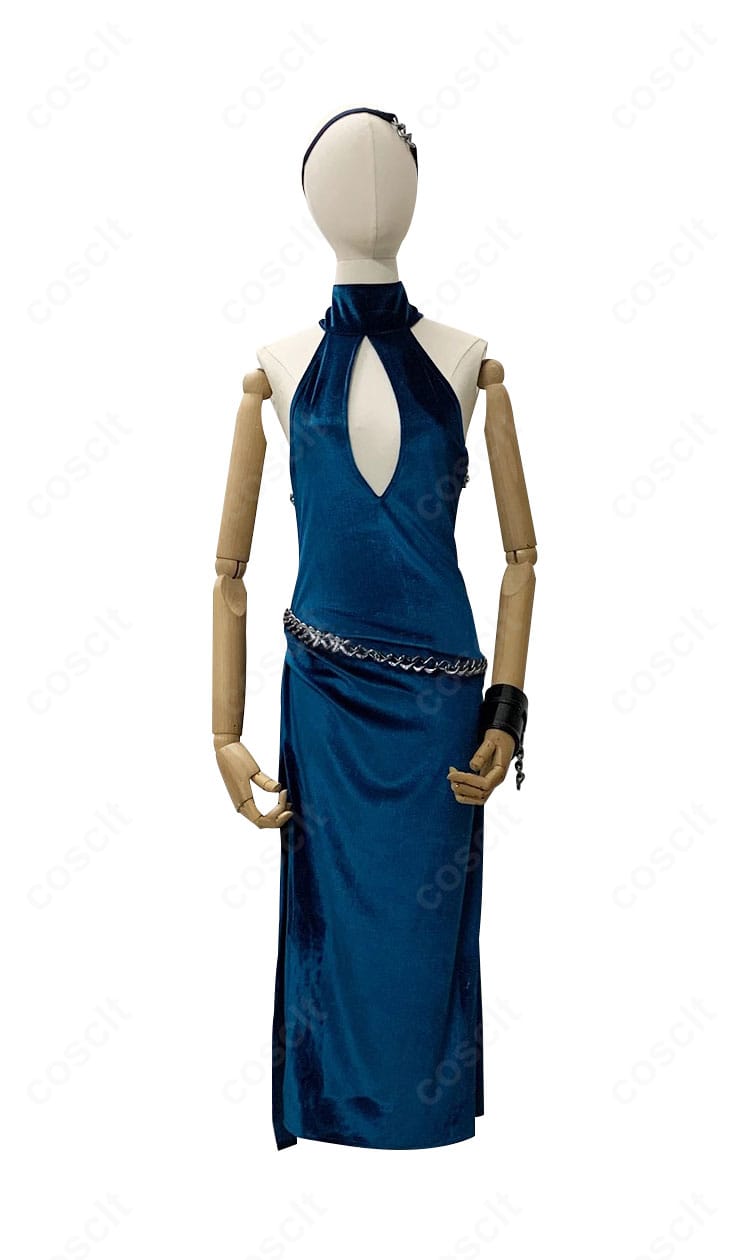 ブルーアーカイブ 天雨アコ ドレス衣装の正面ディテール。オーダーメイド対応で体型に合わせたフィット感を実現する前身頃のシルエット。