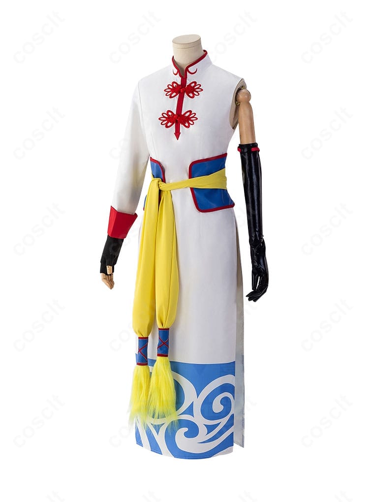 神楽コスプレ衣装の側面。ウエストラインが美しく見えるベルト設計でイベント・撮影向け