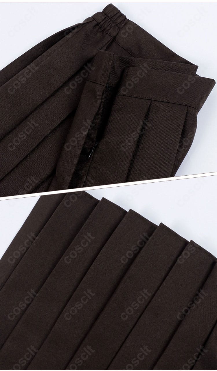 綾瀬桃 制服コスプレ スカート裾のプリーツと縫い止め。動きに映えるライン