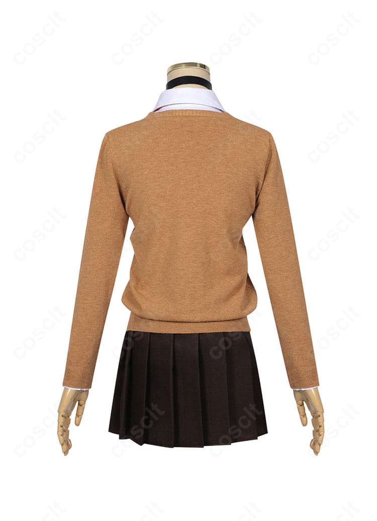 ダンダダン 綾瀬桃 制服コスプレ衣装 背面。セーター裾やスカートプリーツの仕立て
