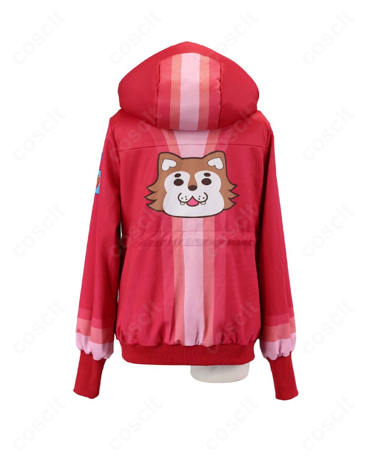 フェン・ミン コスプレ衣装の背面。フード形状と背面の縫製ライン・装飾位置を確認できる。