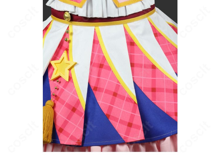 スカート部分のアップ。軽やかに広がるフレアとレイヤー感が特徴の大空あかり衣装スカート。