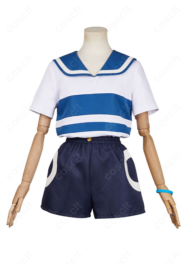 ONE PIECE ナミ ファンの少女コスプレ衣装の正面全身。落ち着いた配色とすっきりしたシルエットが分かるカット。