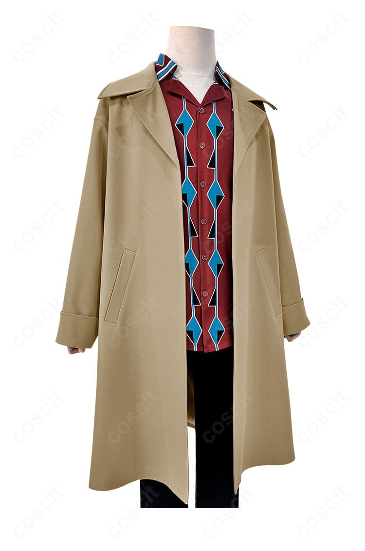 SAKAMOTO DAYS 南雲 コスプレ衣装の右側面。コート丈とスラックスのフィット感を確認できるサイドビュー