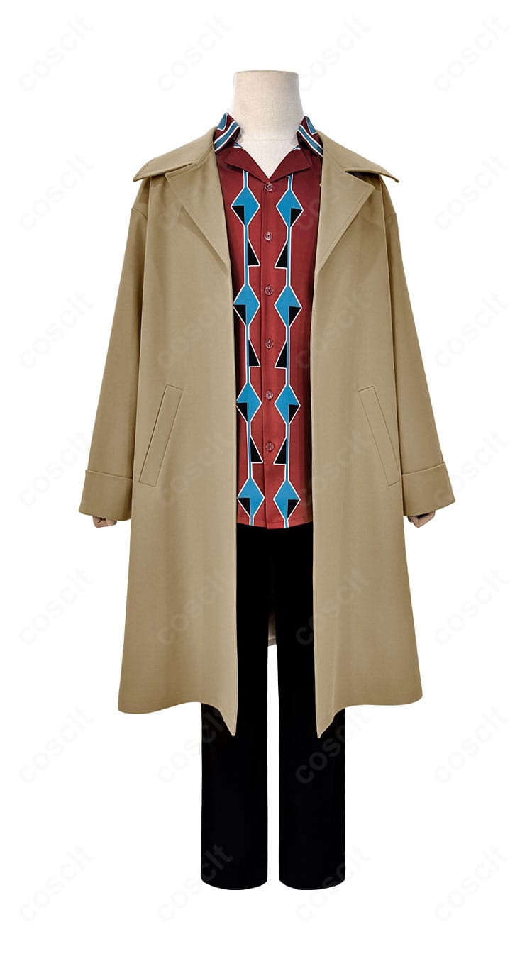 SAKAMOTO DAYS 南雲 コスプレ衣装の正面全体。落ち着いたダークトーンとハリ感ツイルでクールに撮影映え