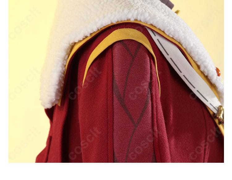 原神 香菱 大つごもりの歓声 襟の装飾ディテール。モチーフの立体感とカラーバランスを忠実に表現。