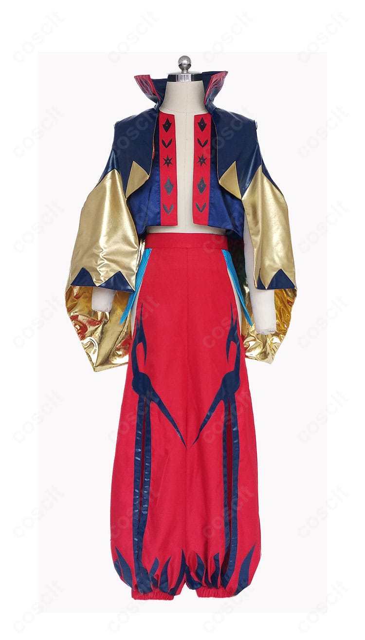 Fate/Grand Order ギルガメッシュ（キャスター）コスプレ衣装の正面全体。魔術師ローブの精緻な刺繍と高品質仕立てが分かるカット