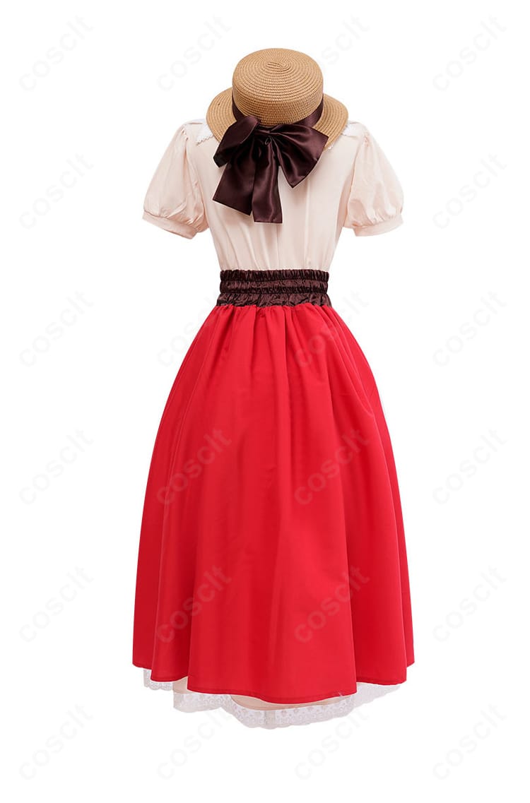 木之本桜 私服衣装の背面。背面ファスナー位置とスカートの広がり、後ろ姿のシルエットが分かるカット。