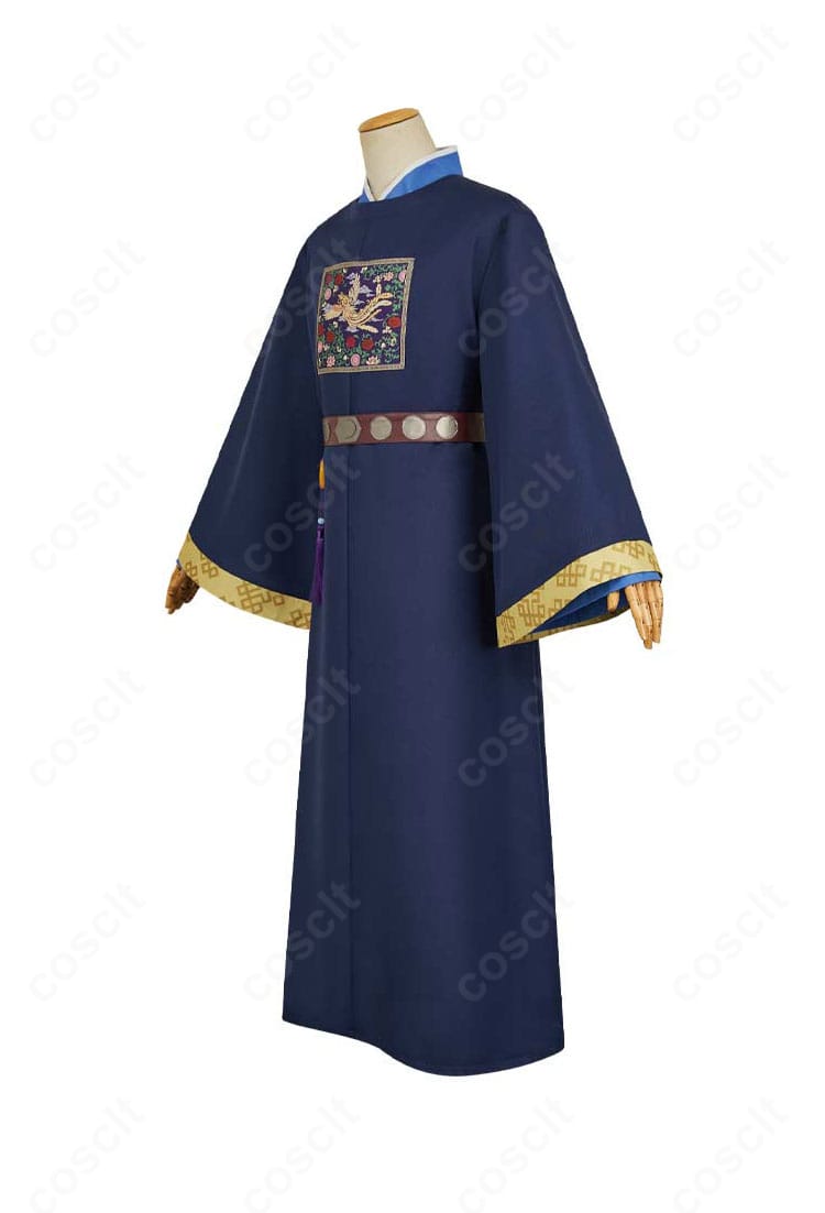 薬屋のひとりごと 壬氏 園遊会衣装の左側面。美しい落ち感とシルエットのバランスが分かる。