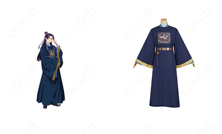 薬屋のひとりごと 壬氏 園遊会衣装コスプレ一式。キャラクターと礼装の再現度を示す全身スタイル。